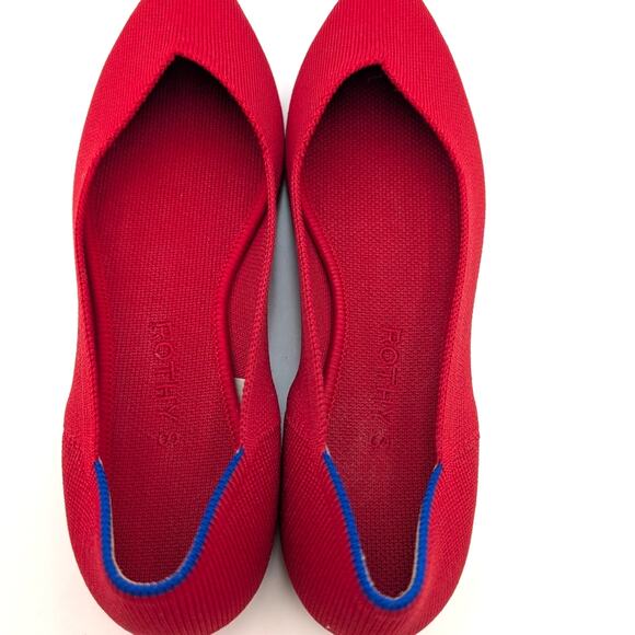 Rothy’s The Point II Pointed Toe Flat Shoes Women's Bright Red Size US8.5 EU39 - Picture 6 of 11